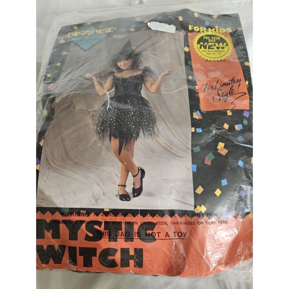 Vintage 1993 Mystic Witch  Halloween Costume Disguise Fits Children Ages 12-14